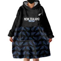 New Zealand Silver Fern Cricket Custom Wearable Blanket Hoodie Black Cap T20 Version LT14 - Polynesian Pride