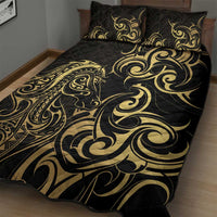 Gold And Black Aotearoa Horse Racing Quilt Bed Set NZ Maori Pattern LT14 - Polynesian Pride