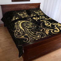 Gold And Black Aotearoa Horse Racing Quilt Bed Set NZ Maori Pattern LT14 - Polynesian Pride