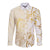 Gold And White Aoteara Horse Racing Long Sleeve Button Shirt NZ Maori Pattern