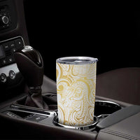 Gold And White Aotearoa Horse Racing Tumbler Cup NZ Maori Pattern LT14 - Polynesian Pride