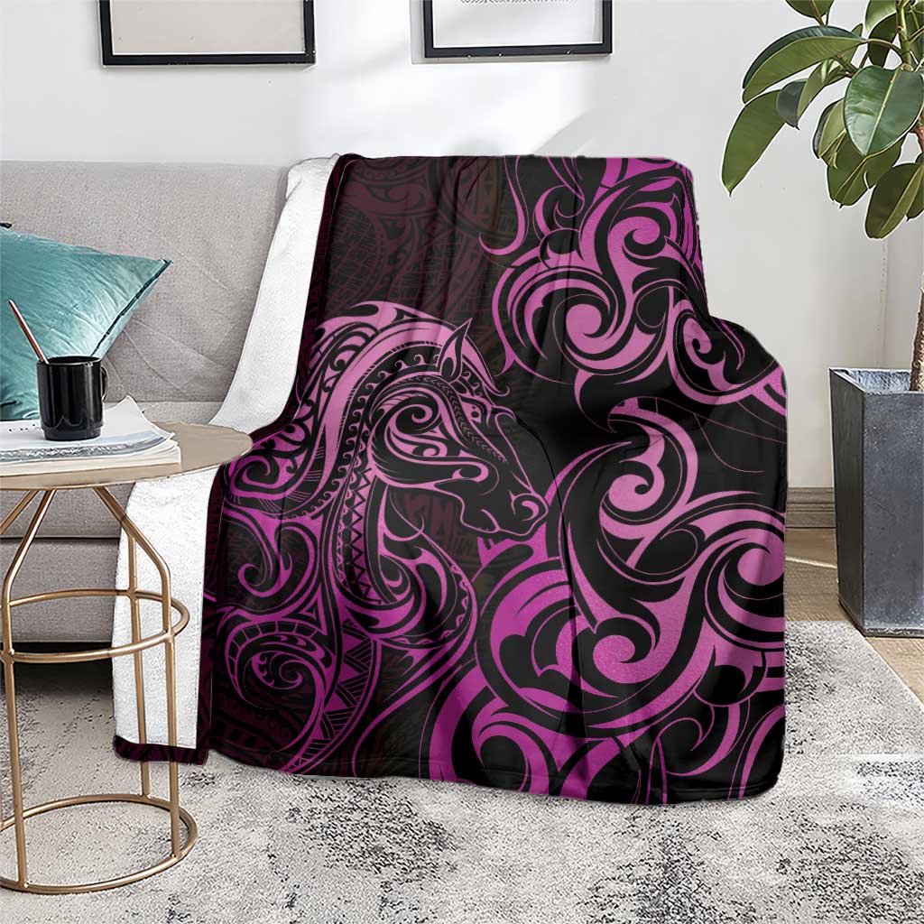 Pink Aoteara Horse Racing Blanket NZ Maori Pattern