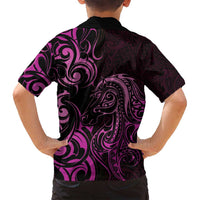 Pink Aotearoa Horse Racing Family Matching Tank Maxi Dress and Hawaiian Shirt NZ Maori Pattern LT14 - Polynesian Pride