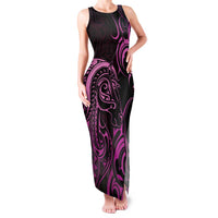 Pink Aotearoa Horse Racing Family Matching Tank Maxi Dress and Hawaiian Shirt NZ Maori Pattern LT14 Mom's Dress Pink - Polynesian Pride
