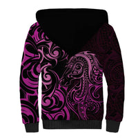 Pink Aotearoa Horse Racing Sherpa Hoodie NZ Maori Pattern LT14 - Polynesian Pride