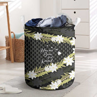 Born And Raised Aloha Hawaii Laundry Basket Kanaka Kakau Hawaiian Tiare Pakalana Lei LT14 Black - Polynesian Pride