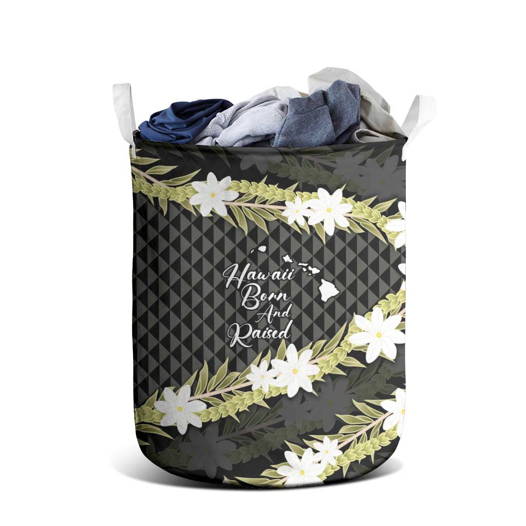 Born And Raised Aloha Hawaii Laundry Basket Kanaka Kakau Hawaiian Tiare Pakalana Lei LT14 - Polynesian Pride