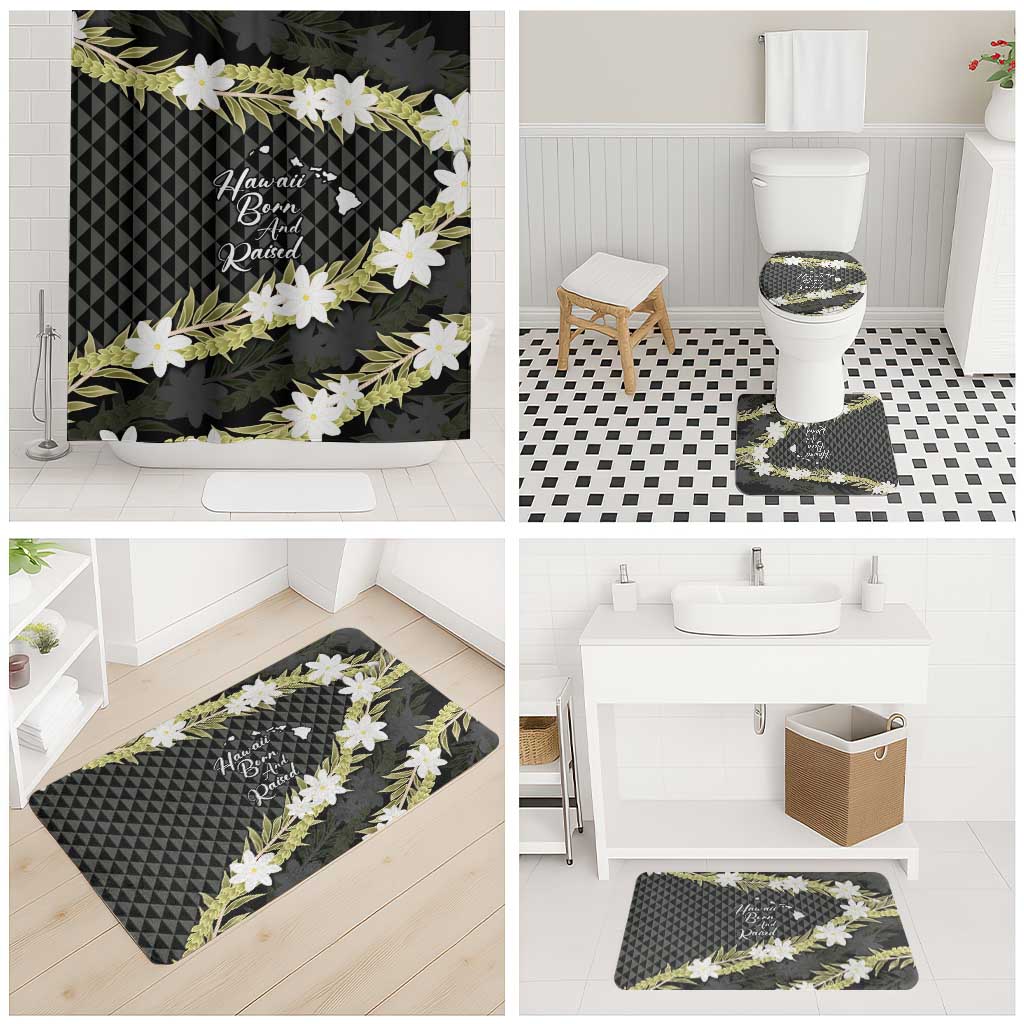 Born And Raised Aloha Hawaii Bathroom Set Kanaka Kakau Hawaiian Tiare Pakalana Lei LT14 - Polynesian Pride