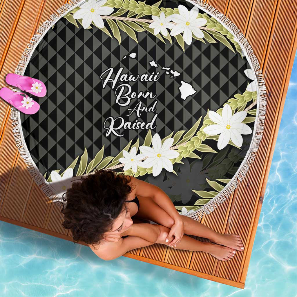 Born And Raised Aloha Hawaii Beach Blanket Kanaka Kakau Hawaiian Tiare Pakalana Lei LT14 - Polynesian Pride