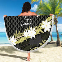 Born And Raised Aloha Hawaii Beach Blanket Kanaka Kakau Hawaiian Tiare Pakalana Lei LT14 - Polynesian Pride