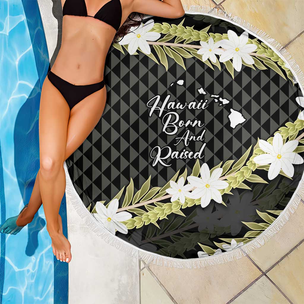 Born And Raised Aloha Hawaii Beach Blanket Kanaka Kakau Hawaiian Tiare Pakalana Lei LT14 - Polynesian Pride