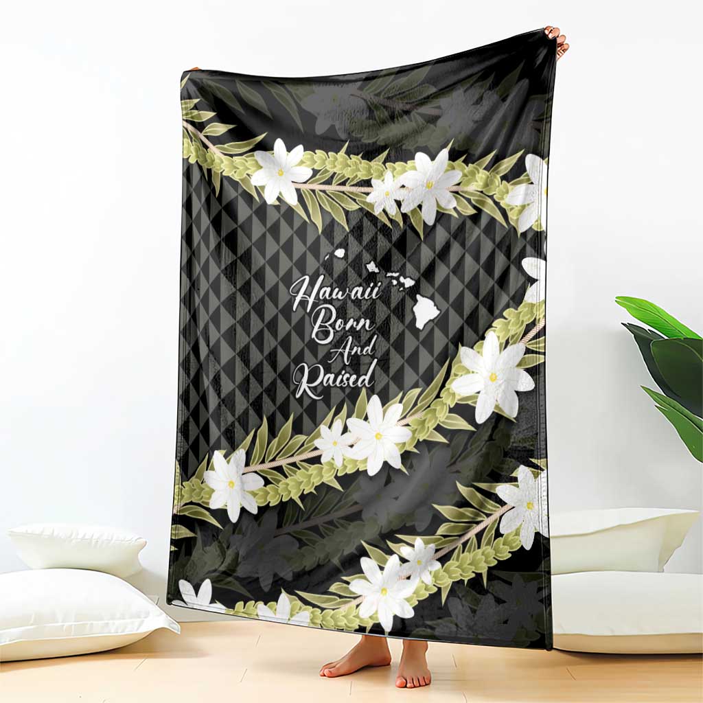 Born And Raised Aloha Hawaii Blanket Kanaka Kakau Hawaiian Tiare Pakalana Lei LT14 - Polynesian Pride