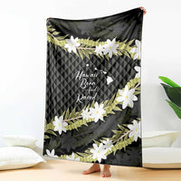 Born And Raised Aloha Hawaii Blanket Kanaka Kakau Hawaiian Tiare Pakalana Lei LT14 - Polynesian Pride