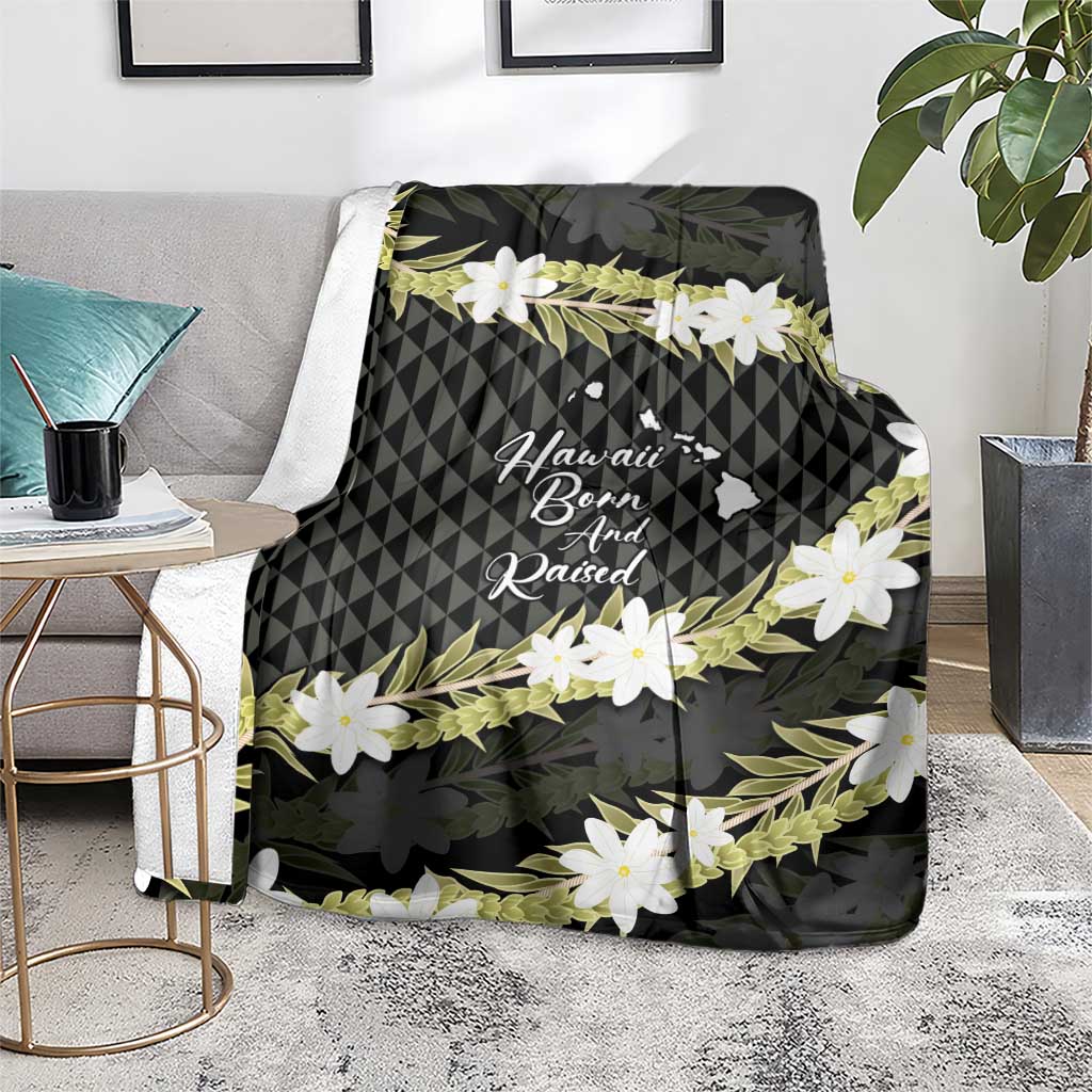 Born And Raised Aloha Hawaii Blanket Kanaka Kakau Hawaiian Tiare Pakalana Lei LT14 - Polynesian Pride