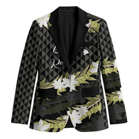 Born And Raised Aloha Hawaii Blazer Kanaka Kakau Hawaiian Tiare Pakalana Lei LT14 Unisex Black - Polynesian Pride