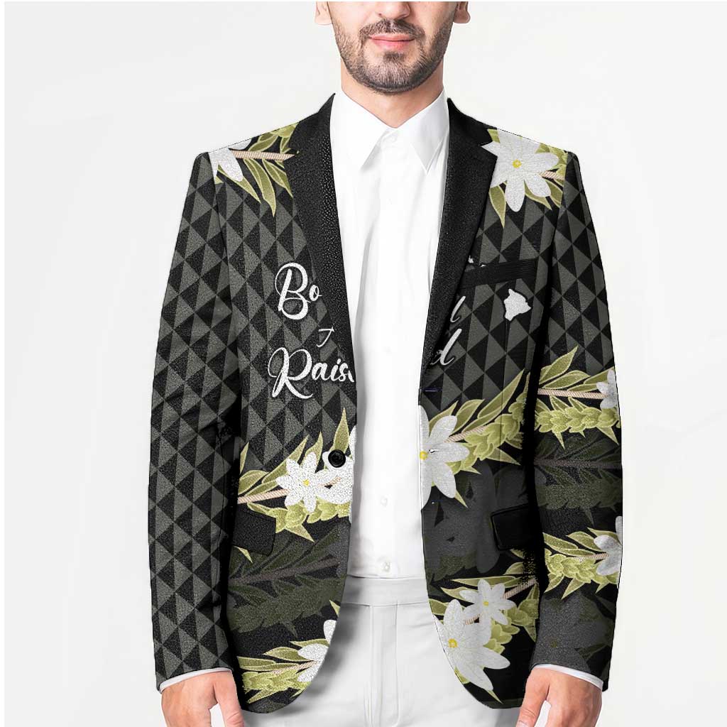 Born And Raised Aloha Hawaii Blazer Kanaka Kakau Hawaiian Tiare Pakalana Lei LT14 - Polynesian Pride