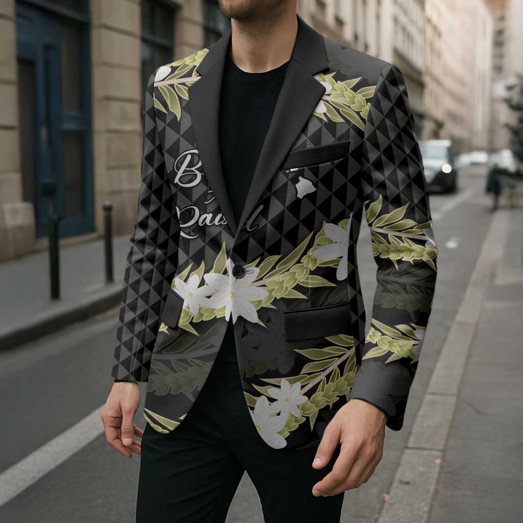 Born And Raised Aloha Hawaii Blazer Kanaka Kakau Hawaiian Tiare Pakalana Lei LT14 - Polynesian Pride