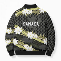 Born And Raised Aloha Hawaii Bomber Puffer Jacket Kanaka Kakau Hawaiian Tiare Pakalana Lei LT14 - Polynesian Pride
