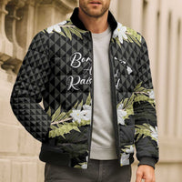 Born And Raised Aloha Hawaii Bomber Puffer Jacket Kanaka Kakau Hawaiian Tiare Pakalana Lei LT14 - Polynesian Pride