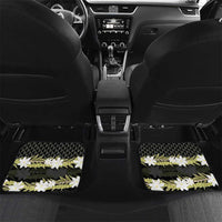 Born And Raised Aloha Hawaii Car Mats Kanaka Kakau Hawaiian Tiare Pakalana Lei LT14 Set 2pcs - Back Black - Polynesian Pride
