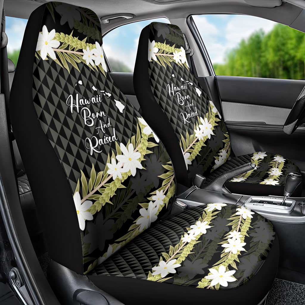 Born And Raised Aloha Hawaii Car Seat Cover Kanaka Kakau Hawaiian Tiare Pakalana Lei LT14 - Polynesian Pride