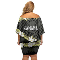 Born And Raised Aloha Hawaii Family Matching Off Shoulder Short Dress and Hawaiian Shirt Kanaka Kakau Hawaiian Tiare Pakalana Lei LT14 - Polynesian Pride