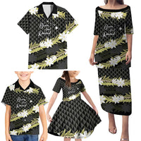 Born And Raised Aloha Hawaii Family Matching Puletasi and Hawaiian Shirt Kanaka Kakau Hawaiian Tiare Pakalana Lei LT14 - Polynesian Pride