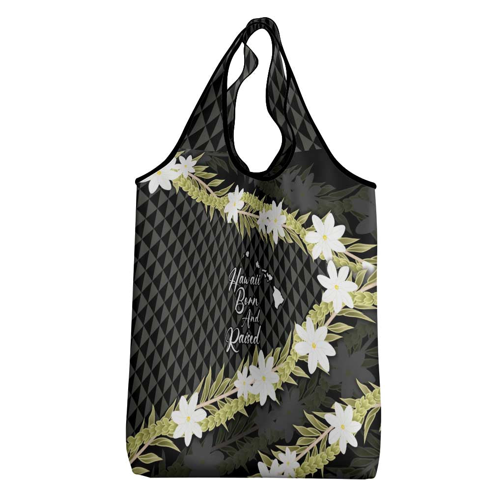 Born And Raised Aloha Hawaii Grocery Bag Kanaka Kakau Hawaiian Tiare Pakalana Lei LT14 - Polynesian Pride