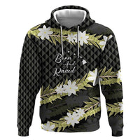 Born And Raised Aloha Hawaii Hoodie Kanaka Kakau Hawaiian Tiare Pakalana Lei LT14 Pullover Hoodie Black - Polynesian Pride
