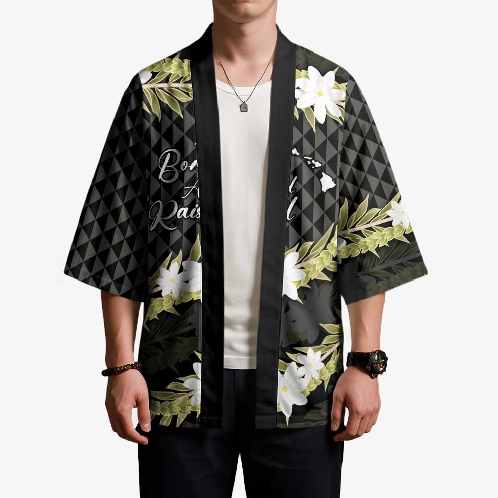 Born And Raised Aloha Hawaii Kimono Kanaka Kakau Hawaiian Tiare Pakalana Lei LT14 - Polynesian Pride