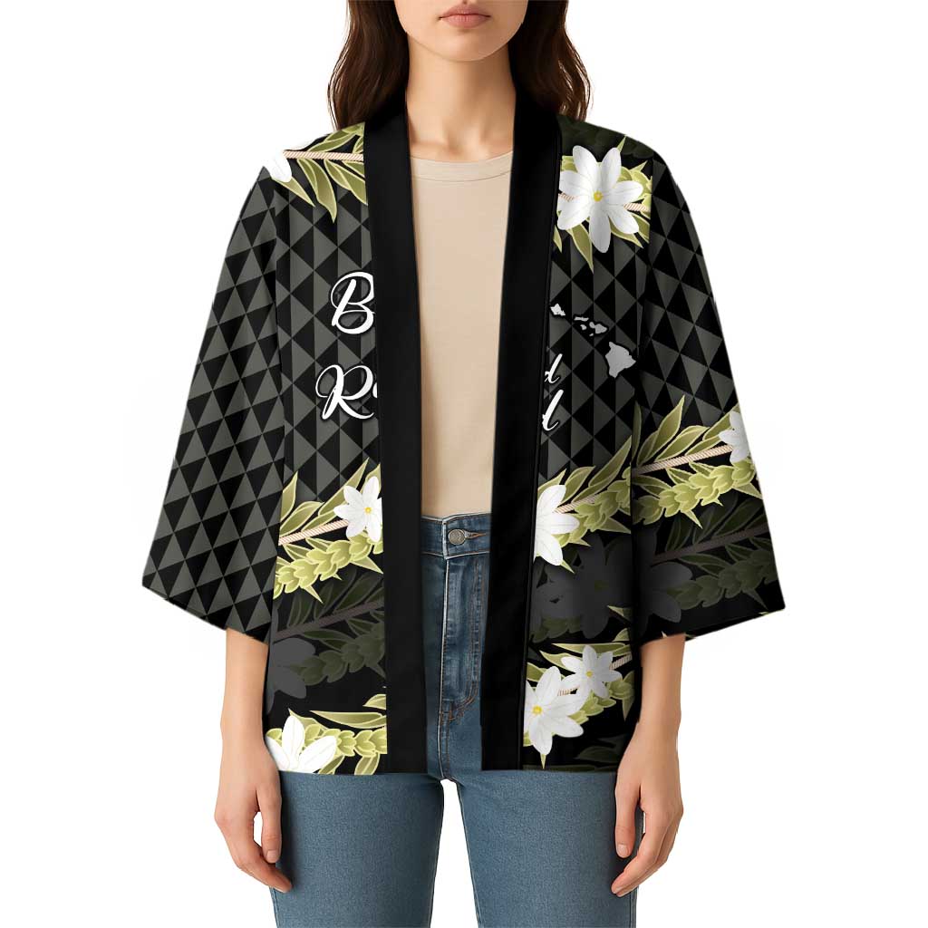 Born And Raised Aloha Hawaii Kimono Kanaka Kakau Hawaiian Tiare Pakalana Lei LT14 - Polynesian Pride