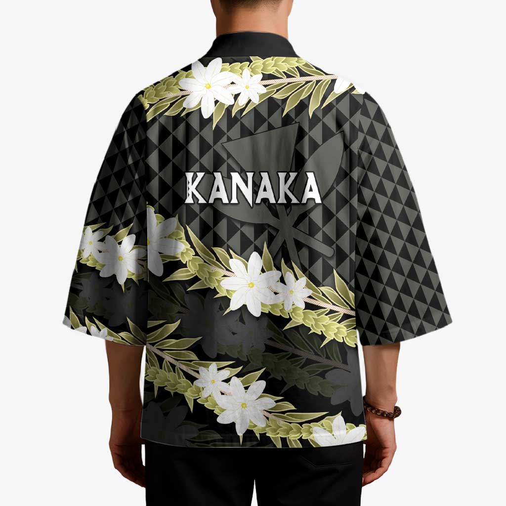 Born And Raised Aloha Hawaii Kimono Kanaka Kakau Hawaiian Tiare Pakalana Lei LT14 - Polynesian Pride