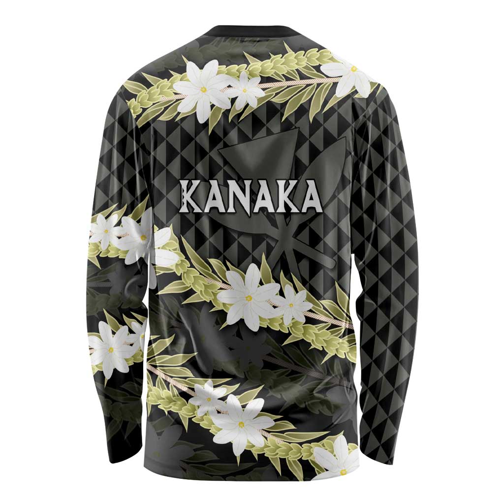 Born And Raised Aloha Hawaii Long Sleeve Shirt Kanaka Kakau Hawaiian Tiare Pakalana Lei LT14 - Polynesian Pride