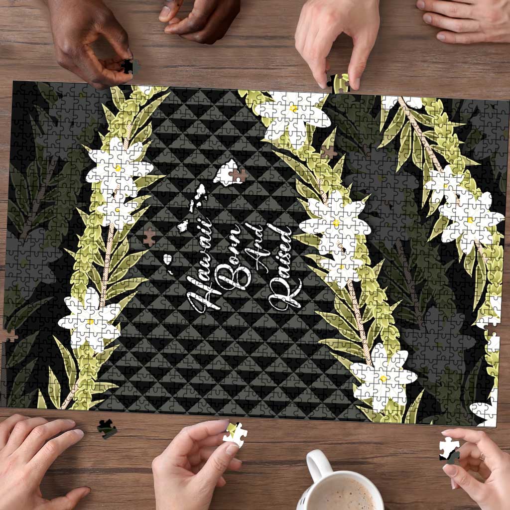 Born And Raised Aloha Hawaii Puzzle Kanaka Kakau Hawaiian Tiare Pakalana Lei LT14 - Polynesian Pride