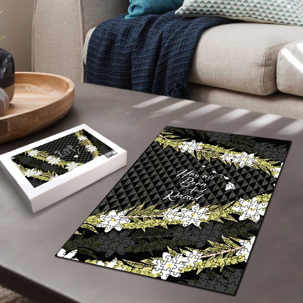 Born And Raised Aloha Hawaii Puzzle Kanaka Kakau Hawaiian Tiare Pakalana Lei LT14 - Polynesian Pride