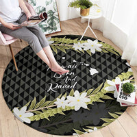 Born And Raised Aloha Hawaii Round Carpet Kanaka Kakau Hawaiian Tiare Pakalana Lei LT14 - Polynesian Pride