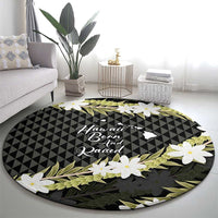 Born And Raised Aloha Hawaii Round Carpet Kanaka Kakau Hawaiian Tiare Pakalana Lei LT14 - Polynesian Pride