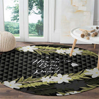 Born And Raised Aloha Hawaii Round Carpet Kanaka Kakau Hawaiian Tiare Pakalana Lei LT14 - Polynesian Pride