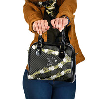 Born And Raised Aloha Hawaii Shoulder Handbag Kanaka Kakau Hawaiian Tiare Pakalana Lei LT14 One Size Black - Polynesian Pride