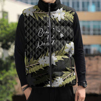 Born And Raised Aloha Hawaii Sleeveless Puffer Jacket Kanaka Kakau Hawaiian Tiare Pakalana Lei LT14 - Polynesian Pride