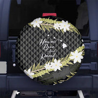 Born And Raised Aloha Hawaii Spare Tire Cover Kanaka Kakau Hawaiian Tiare Pakalana Lei LT14 No hole Black - Polynesian Pride
