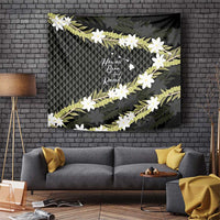 Born And Raised Aloha Hawaii Tapestry Kanaka Kakau Hawaiian Tiare Pakalana Lei LT14 Black - Polynesian Pride