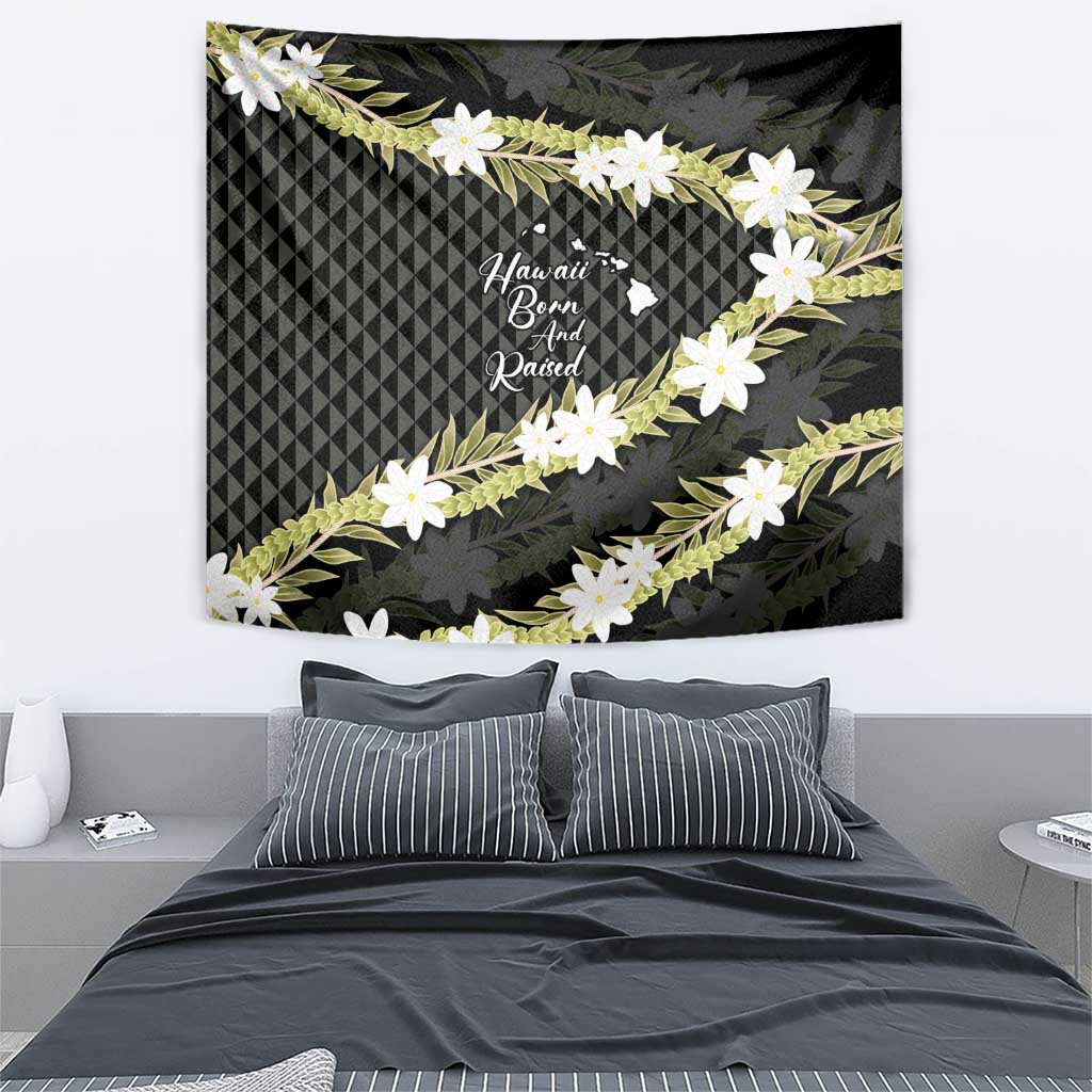 Born And Raised Aloha Hawaii Tapestry Kanaka Kakau Hawaiian Tiare Pakalana Lei LT14 - Polynesian Pride