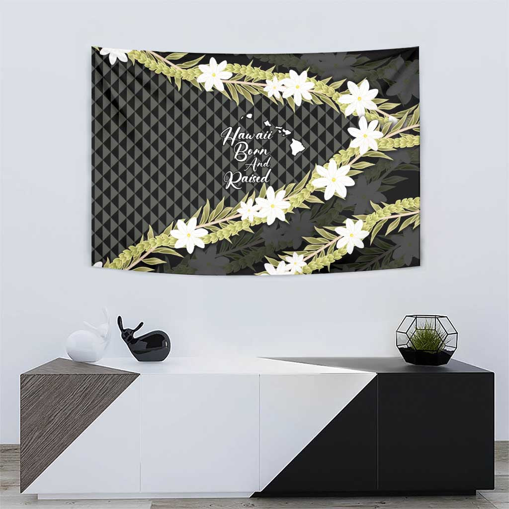 Born And Raised Aloha Hawaii Tapestry Kanaka Kakau Hawaiian Tiare Pakalana Lei LT14 - Polynesian Pride