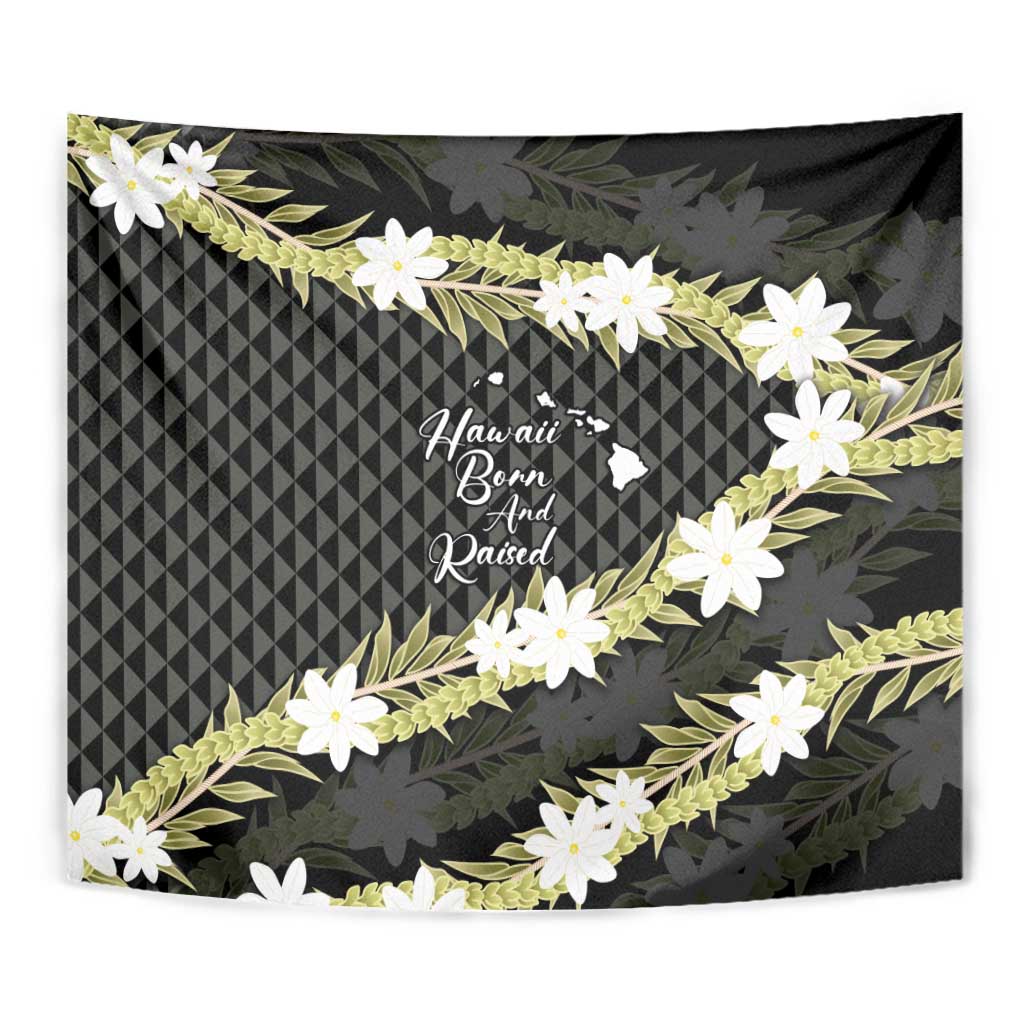 Born And Raised Aloha Hawaii Tapestry Kanaka Kakau Hawaiian Tiare Pakalana Lei LT14 - Polynesian Pride