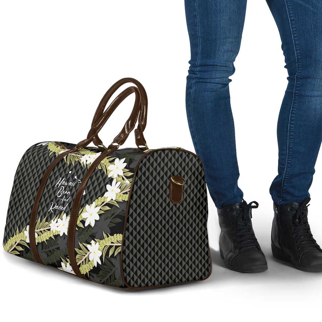 Born And Raised Aloha Hawaii Travel Bag Kanaka Kakau Hawaiian Tiare Pakalana Lei LT14 - Polynesian Pride