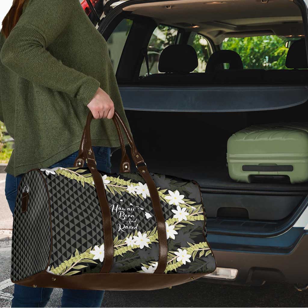 Born And Raised Aloha Hawaii Travel Bag Kanaka Kakau Hawaiian Tiare Pakalana Lei LT14 - Polynesian Pride
