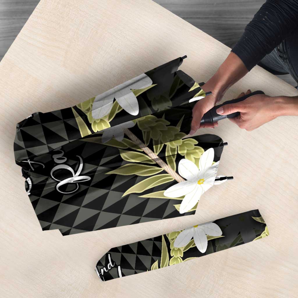 Born And Raised Aloha Hawaii Umbrella Kanaka Kakau Hawaiian Tiare Pakalana Lei LT14 - Polynesian Pride
