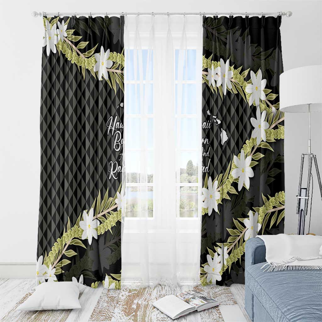 Born And Raised Aloha Hawaii Window Curtain Kanaka Kakau Hawaiian Tiare Pakalana Lei LT14 - Polynesian Pride