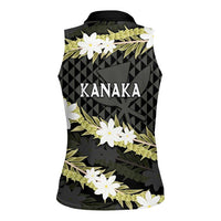 Born And Raised Aloha Hawaii Women Sleeveless Polo Shirt Kanaka Kakau Hawaiian Tiare Pakalana Lei LT14 - Polynesian Pride